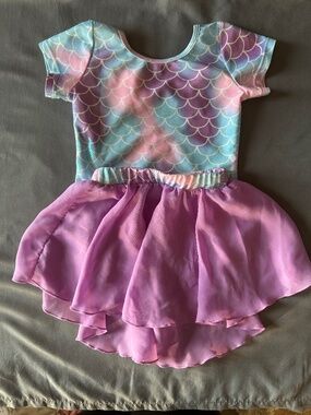 Mermaid print Leotard with shimmer